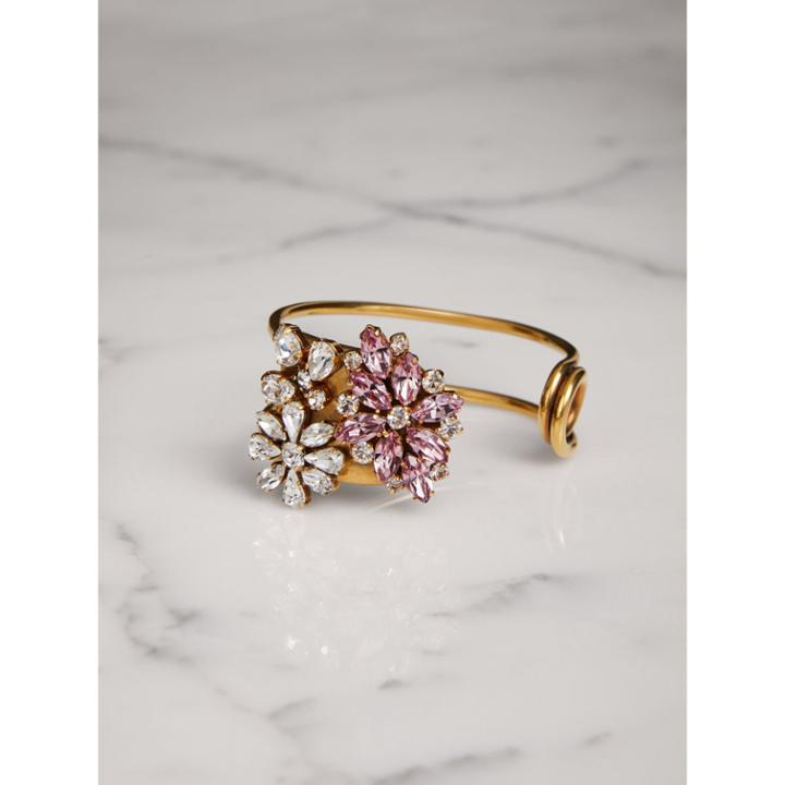 Burberry Burberry Crystal Daisy Brass Cuff, White