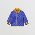 Burberry Burberry Childrens Corduroy Trim Lightweight Diamond Quilted Jacket, Size: 2y, Blue