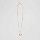 Burberry Burberry 'f' Alphabet Charm Gold-plated Necklace, Yellow