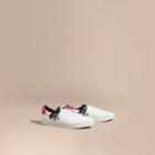 Burberry Burberry Splash Motif Leather Trainers, Size: 43, White