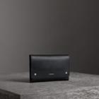 Burberry Burberry Two-tone Leather Wristlet Clutch, Black