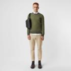 Burberry Burberry Embroidered Crest Cotton Silk Sweater, Green