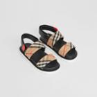 Burberry Burberry Childrens Vintage Check Cotton And Leather Quilted Sandals, Size: 29, Beige