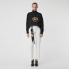 Burberry Burberry Embroidered Archive Logo Cotton Blend Sweatshirt, Black