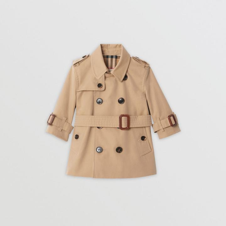 Burberry Burberry Childrens Cotton Gabardine Trench Coat, Size: 12m, Yellow