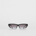 Burberry Burberry Gradient Detail Triangular Frame Sunglasses, Black