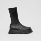 Burberry Burberry Leather And Lambskin Boots, Size: 37.5, Black