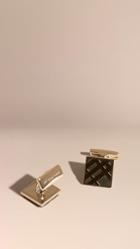 Burberry Check-engraved Square Cufflinks