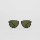 Burberry Burberry Half Moon Pilot Round Frame Sunglasses, Green
