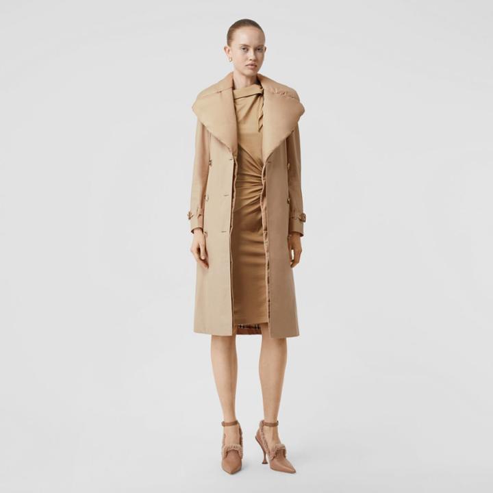 Burberry Burberry Detachable Collar Cotton Gabardine Trench Coat, Size: 00, White