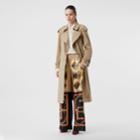 Burberry Burberry Montage Print Silk Twill Wide-leg Trousers, Size: 12, Brown