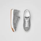 Burberry Burberry Perforated Logo Suede Sneakers, Size: 39, Grey