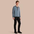 Burberry Burberry Cotton Cashmere Zip-front Top, Size: Xs, Blue