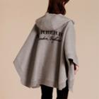 Burberry Burberry Wool Cashmere Blend Hooded Poncho, Grey