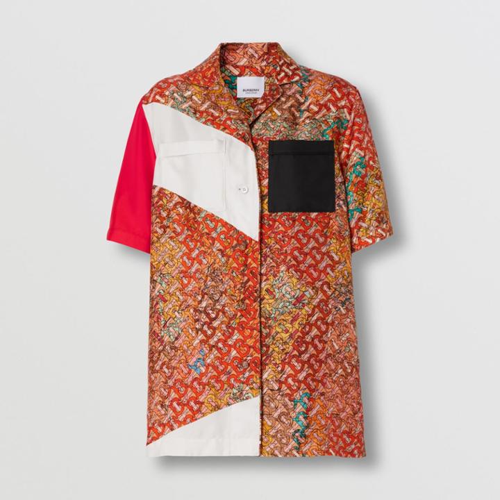 Burberry Burberry Monogram Map Print Silk Pyjama Shirt, Size: 08