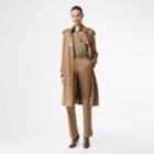 Burberry Burberry Press-stud Detail Cotton Gabardine Trench Coat, Size: 02, Brown