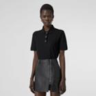 Burberry Burberry Monogram Motif Cotton Piqu Polo Shirt, Size: Xs, Black