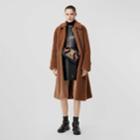 Burberry Burberry Faux Shearling And Camel Hair Blend Coat, Size: 04, Brown