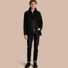 Burberry Burberry Wool Cashmere Blend Coat With Detachable Warmer, Size: 40, Black