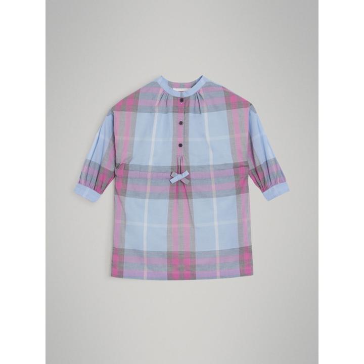 Burberry Burberry Childrens Check Cotton Shirt Dress, Size: 6y, Blue