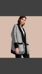 Burberry Graphic Knitted Wool Cardigan Coat