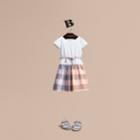 Burberry Burberry Check Cotton Dress With Cap Sleeves, Size: 6y, Orange