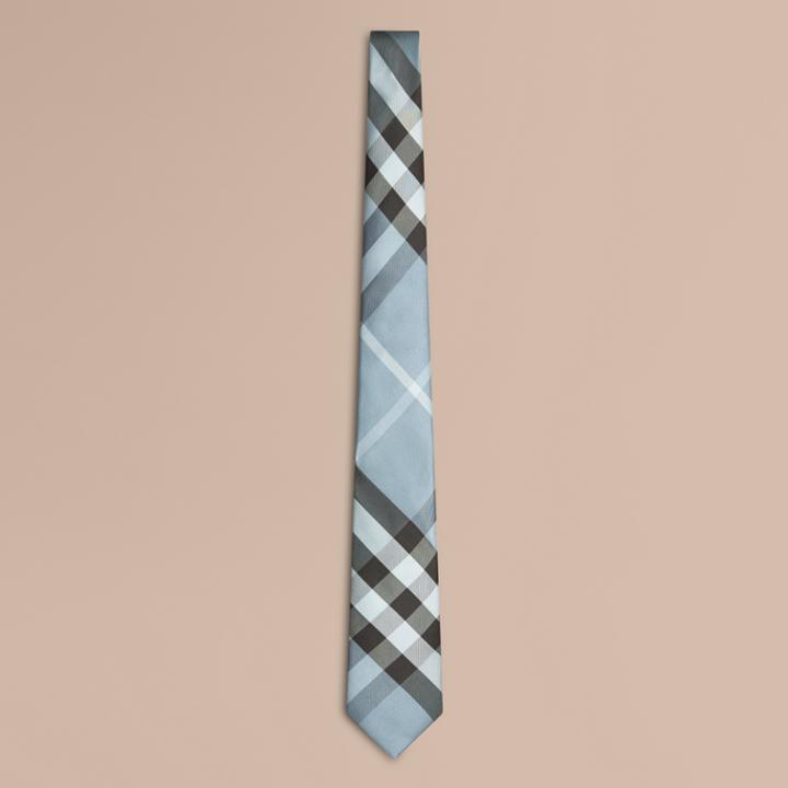 Burberry Burberry Modern Cut Check Silk Tie, Blue