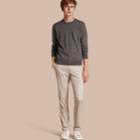 Burberry Burberry Slim Fit Stretch Cotton Trousers, Size: 40, Beige