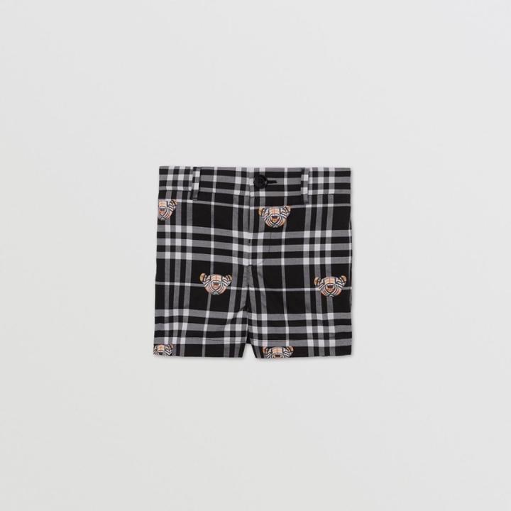 Burberry Burberry Childrens Thomas Bear Print Check Cotton Shorts, Size: 18m