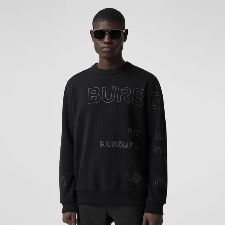 Burberry Burberry Horseferry Print Cotton Sweatshirt, Black