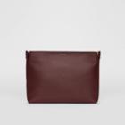 Burberry Burberry The Large Tri-tone Leather Clutch, Red
