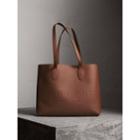 Burberry Burberry Medium Embossed Leather Tote, Brown