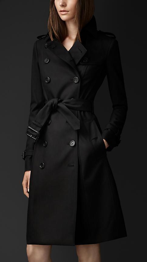 Burberry Long Double Cotton Trench Coat