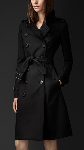 Burberry Long Double Cotton Trench Coat
