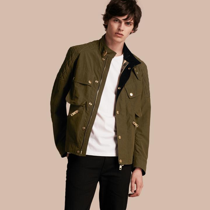 Burberry Burberry Diamond Quilt Detail Field Jacket, Size: 48, Green