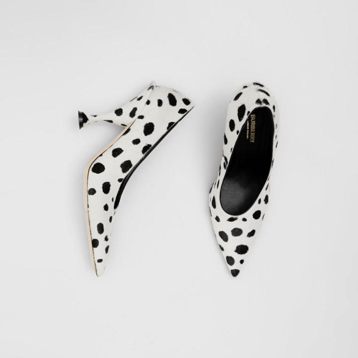 Burberry Burberry Dalmatian Print Calf Hair Pumps, Size: 37, White