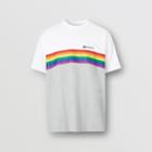 Burberry Burberry Rainbow Stripe Print Cotton T-shirt - Unisex, White