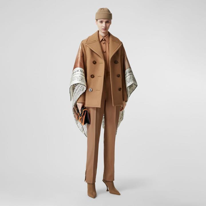 Burberry Burberry Straight Fit Button Detail Wool Blend Tailored Trousers, Size: 06, Brown