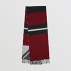 Burberry Burberry Reversible Stripe And Check Wool Cashmere Scarf, Black