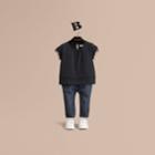 Burberry Burberry Pleat And Check Detail Cotton T-shirt, Size: 9m, Blue
