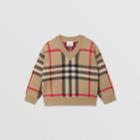 Burberry Burberry Childrens Check Intarsia Wool Cashmere Sweater, Size: 3y