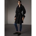 Burberry Burberry Wool Sculptural Trench Coat, Size: 04, Black