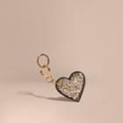 Burberry Burberry Sequinned Heart Suede Key Charm, Yellow