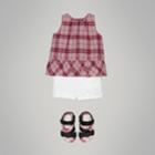 Burberry Burberry Ruffle Detail Check Cotton Top, Size: 3y