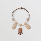 Burberry Burberry Glass, Crystal And Leather Drop Necklace, Brown