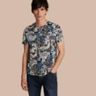Burberry Burberry British Seaside Print Cotton T-shirt, Size: Xs, Blue