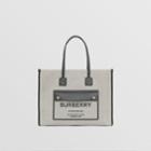 Burberry Burberry Medium Two-tone Canvas And Leather Freya Tote