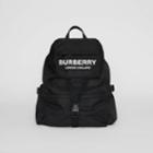 Burberry Burberry Logo Print Nylon Backpack, Black