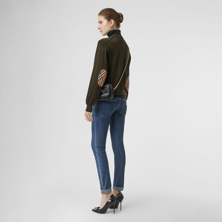 Burberry Burberry Vintage Check Detail Merino Wool Cardigan, Green