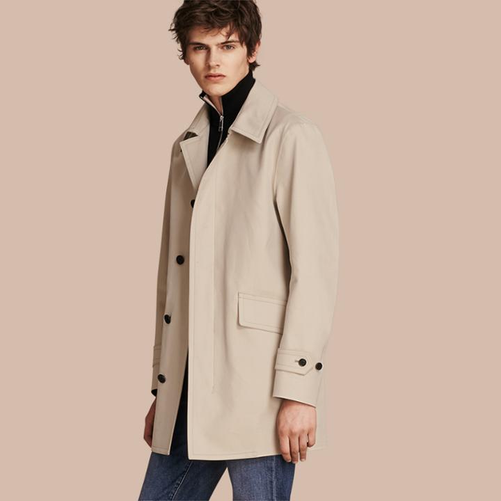 Burberry Burberry Showerproof Cotton Gabardine Car Coat, Size: 38, Beige